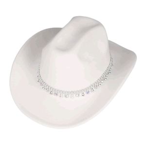 Women's white rhinestone Cowgals hat